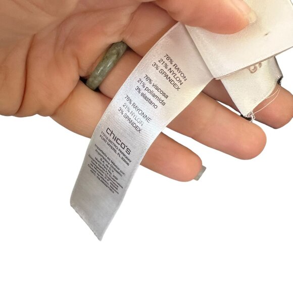 Chicos Black Mid Rise Pull On Straight Pants 1 Medium - Picture 7 of 12